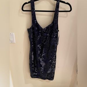 Aqua Navy Sequin Dress